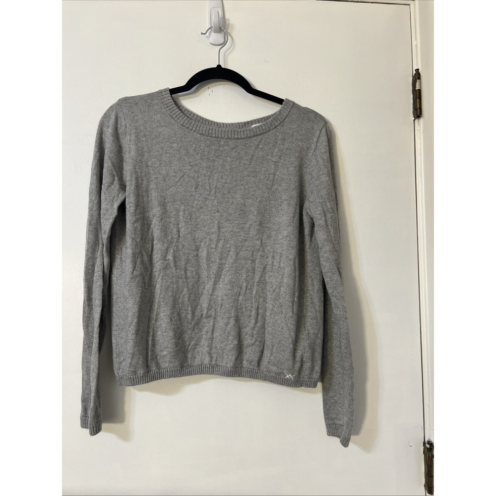 Banjo & Matilda Sweater Pullover‎ Sz XS Open Back Cotton Cashmere Gray